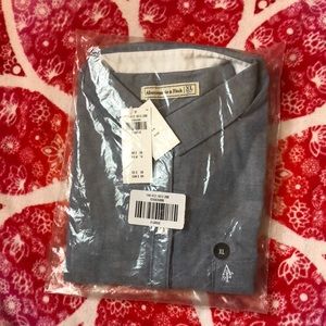 Blue button down top